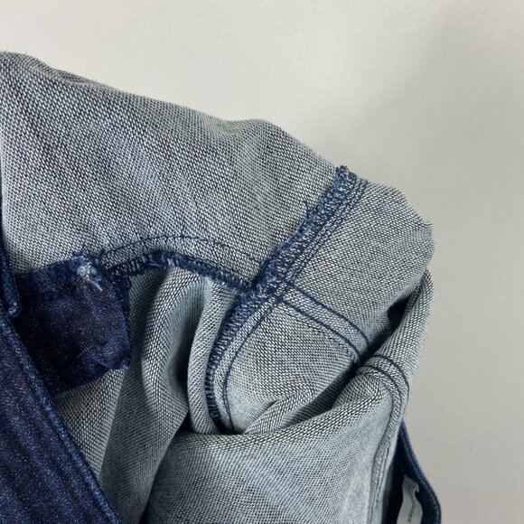 Anthropologie Pilcro Size 32 Tall High Rise Denim Leggings Shimmer Blue Glitter - Picture 11 of 15